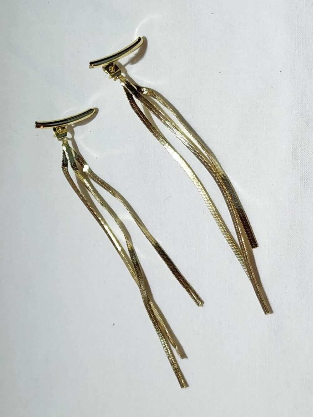 THREE FOR $20 Pretty set of unusual dangle gold tone earrings NEW
